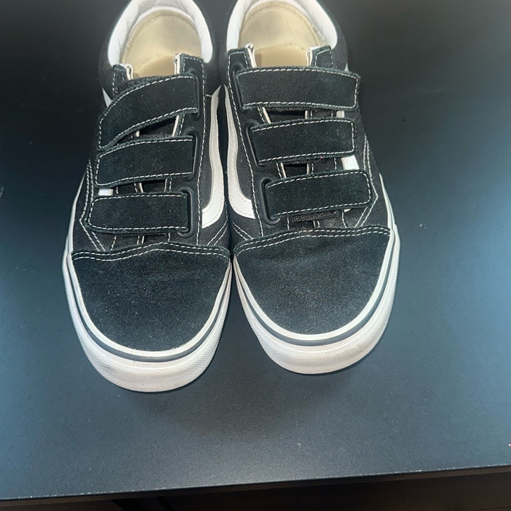 Kids Black Velcro Sneakers